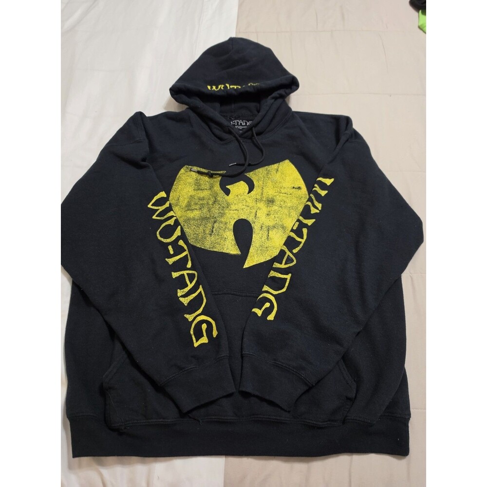 Men's Wu-Tang  Clan Logo Black Y2K Retro Longsleeve Hoodie Sweatshirt Hip Hop XL